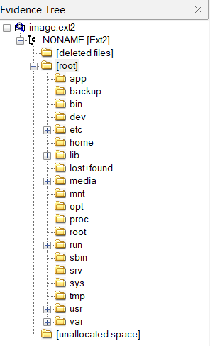 Evidence Tree in FTK Imager