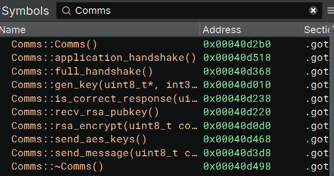 Comms class in binary