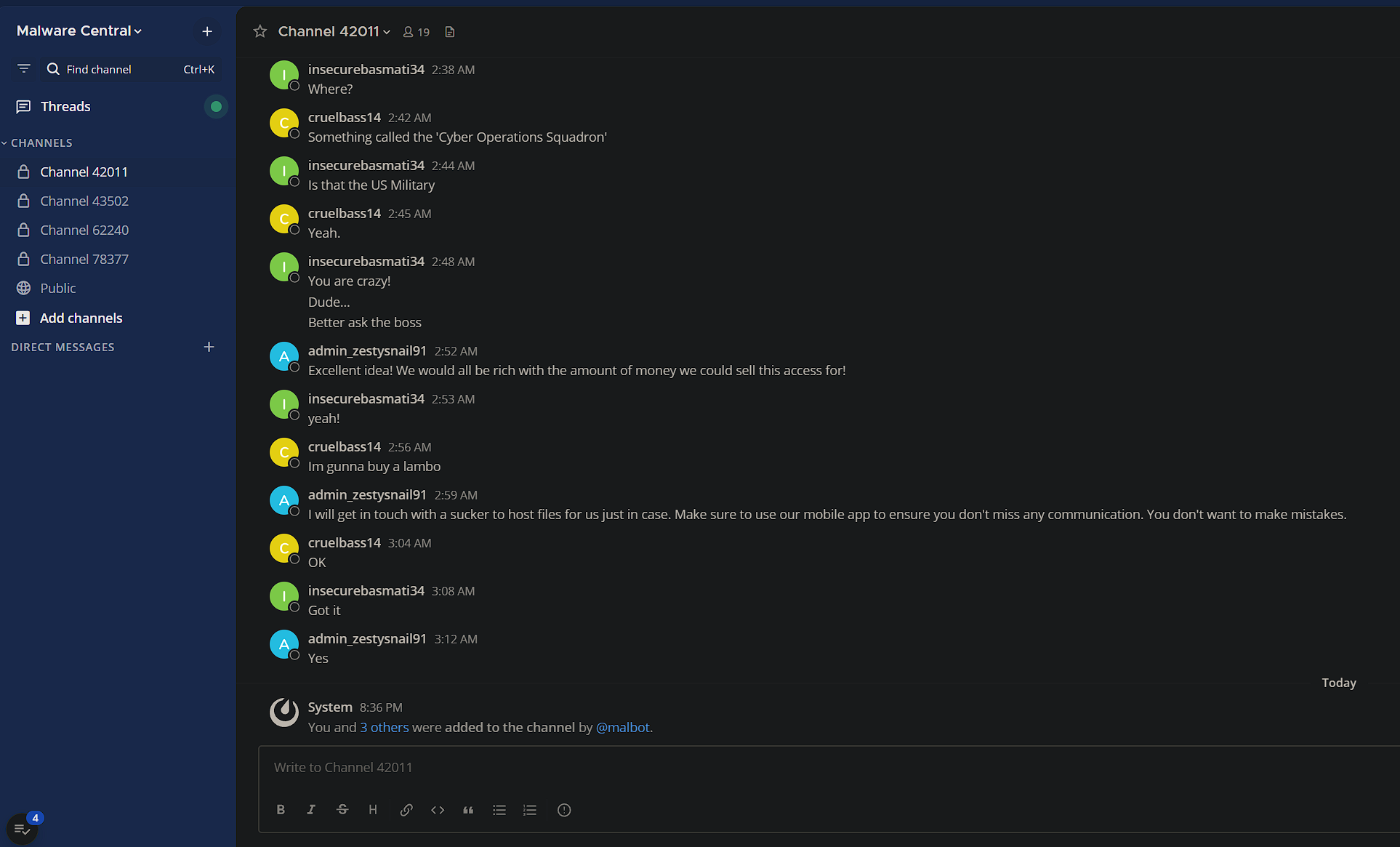 reaching the target channel