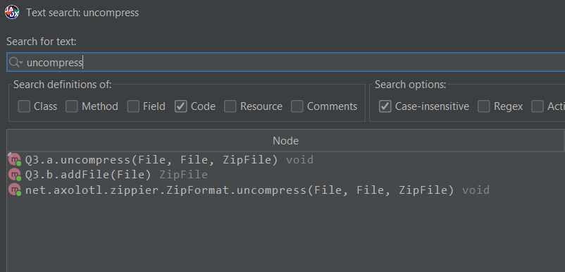 jadx search for uncompress